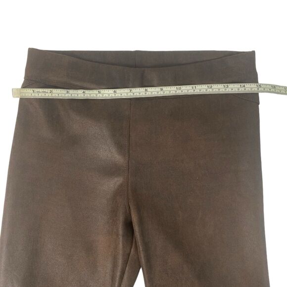 MAX Edition Pants Women Size M Faux Leather Leggings Brown Pull-On Stretch 626 - Picture 6 of 7